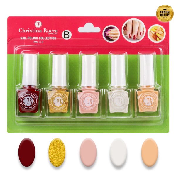 Chrixtina Rocca Premium Nail Polish Collection 7Ml × 5 - (B)