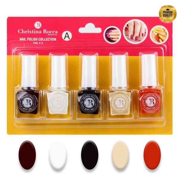 Chrixtina Rocca Premium Nail Polish Collection 7Ml × 5 - (A)