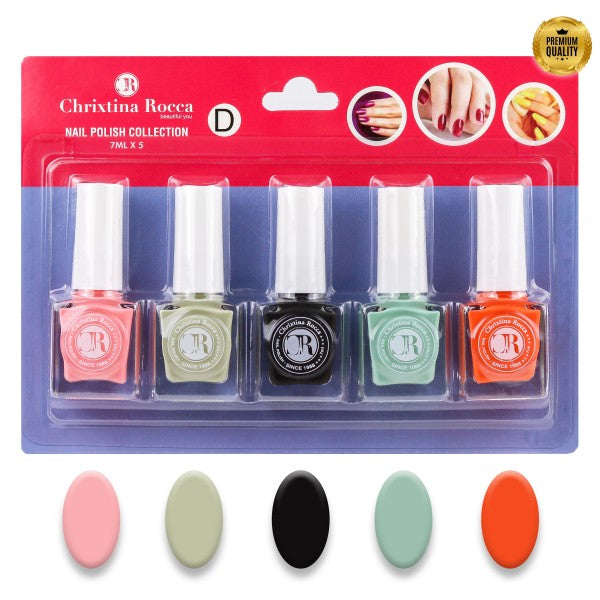 Chrixtina Rocca Premium Nail Polish Collection 7Ml × 5 - (D)