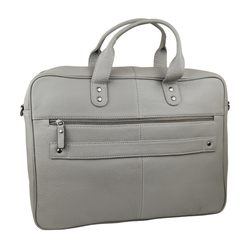 Men's Premium Full-Grain Leather Laptop Briefcase - Fits Up to 15.6" Laptops