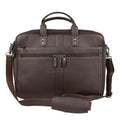 Men's Premium Full-Grain Leather Laptop Briefcase - Fits Up to 15.6" Laptops