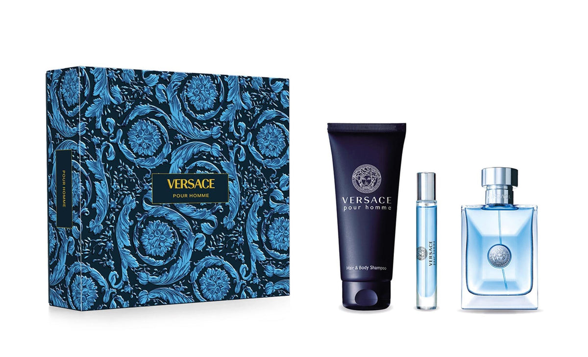 Gift Set Versace Men's Perfume Giftset Nước Hoa Versace Men Dylan Blue Gift Set Fragrances( 100ML 150ML+  10ML