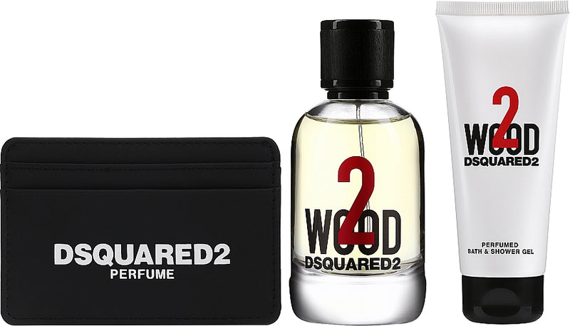 Dsquared2 2 Wood Set EDT 100ml + SG 100ml + Card Holder