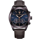 MASERATI TRAGUARDO 45MM CHRONOGRAPH BLUE DIAL BROWN PVD BRACELET – R8871612008