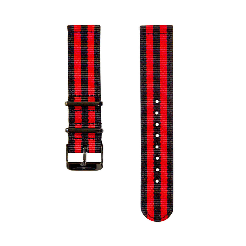 black and red nylon watch strap