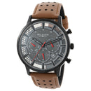 BLADE Bare 3613G1NND Black SS Case Tan Leather Strap Men's Watch-xpressionsstyle