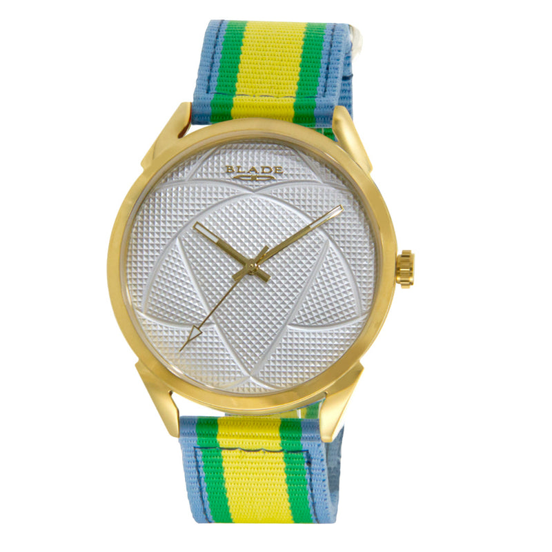 BLADE Yellow-Green-Blue Retro-Fútbol Special Edition NATO Strap Watch