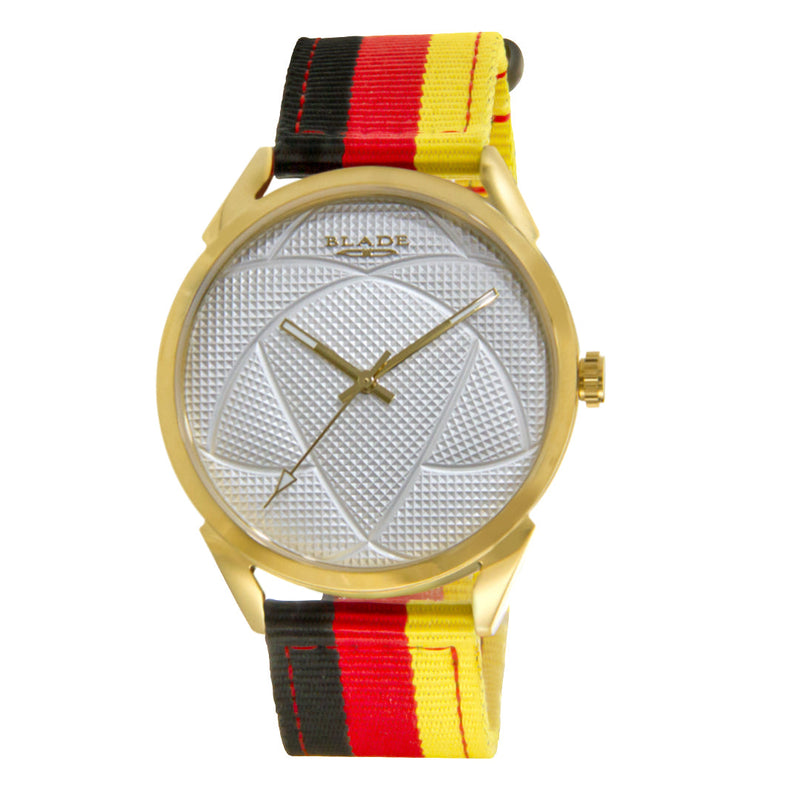 BLADE Black-Red-Yellow Retro-Fútbol Special Edition NATO Strap Watch