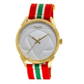 BLADE Red-Green-White Retro-Fútbol Special Edition NATO Strap Watch