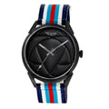 BLADE Navy Blue-Blue-Red-White Retro-Fútbol Special Edition NATO Strap Watch