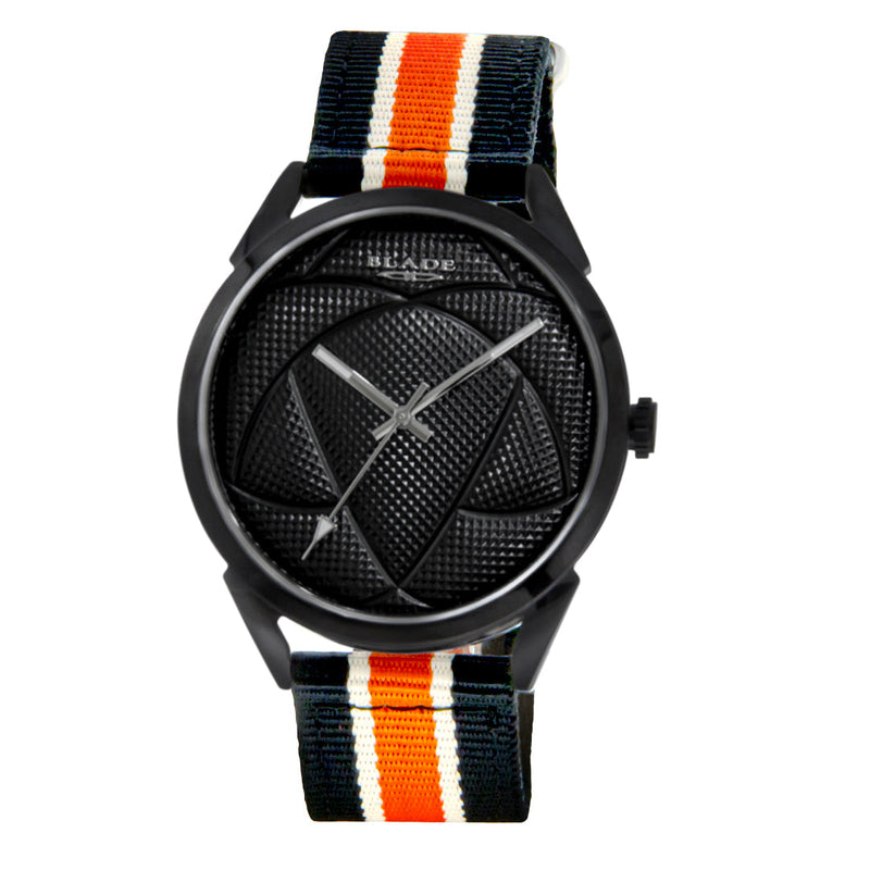 BLADE Black-Orange-White Retro-Fútbol Special Edition NATO Strap Watch