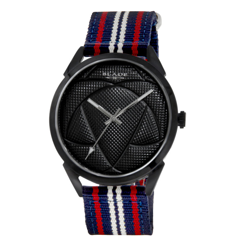 BLADE Navy Blue-Red-White Retro-Fútbol Special Edition NATO Strap Watch