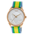 BLADE Yellow-Green-Blue Retro-Fútbol Special Edition NATO Strap Watch