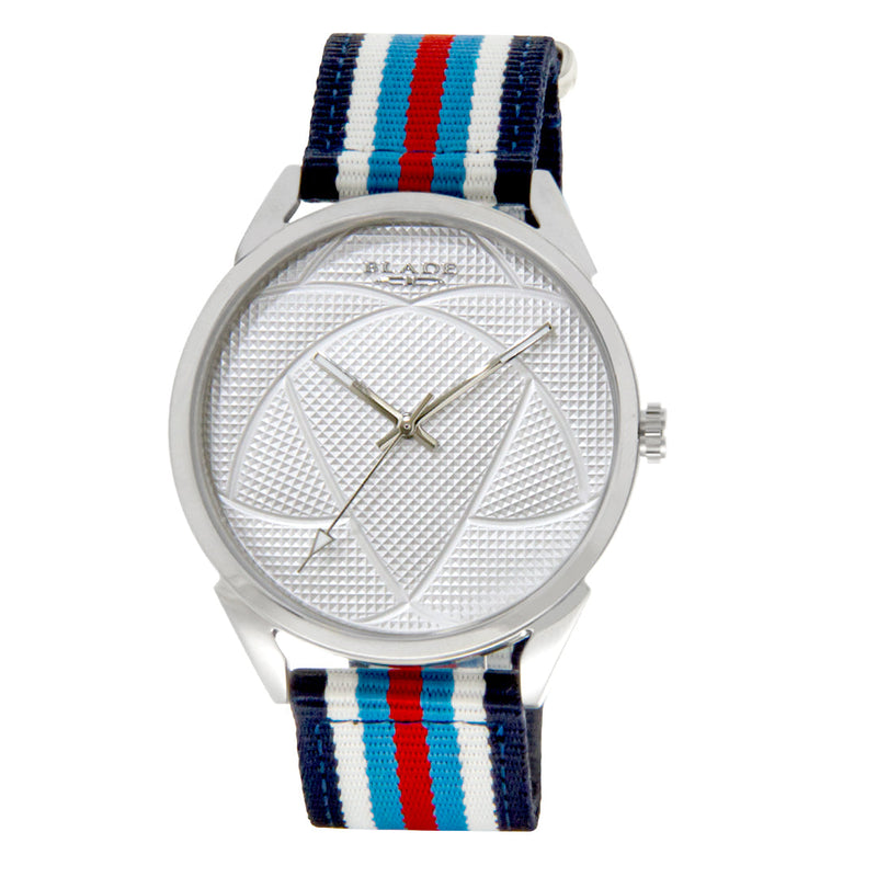 BLADE Navy Blue-Blue-Red-White Retro-Fútbol Special Edition NATO Strap Watch