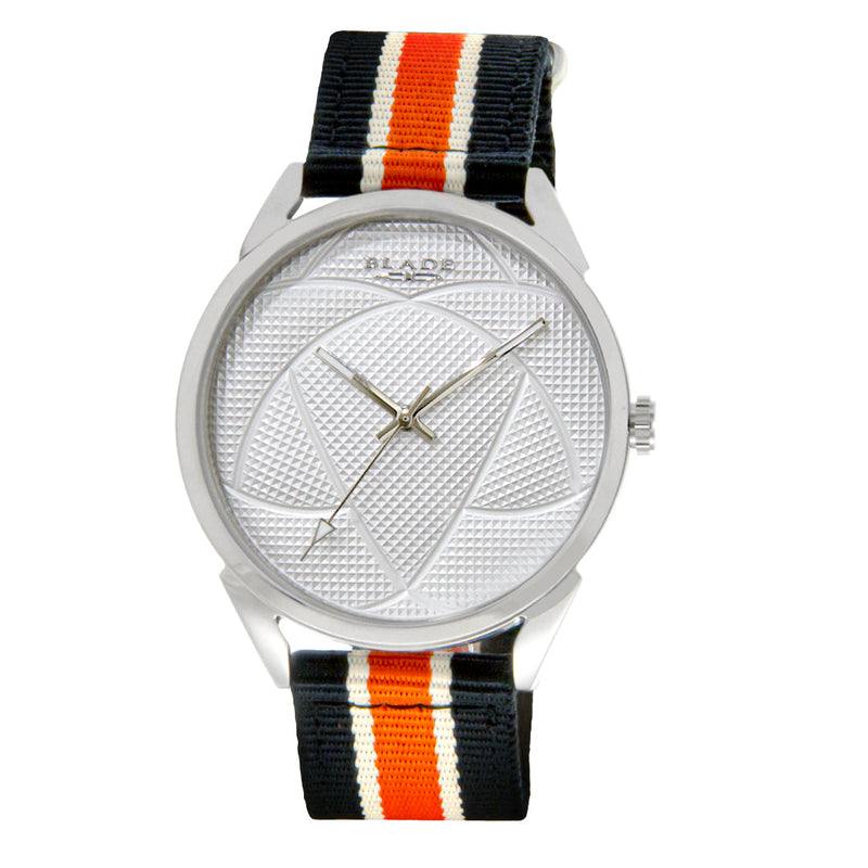 BLADE Black-Orange-White Retro-Fútbol Special Edition NATO Strap Watch