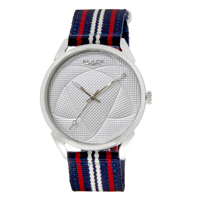 BLADE Navy Blue-Red-White Retro-Fútbol Special Edition NATO Strap Watch