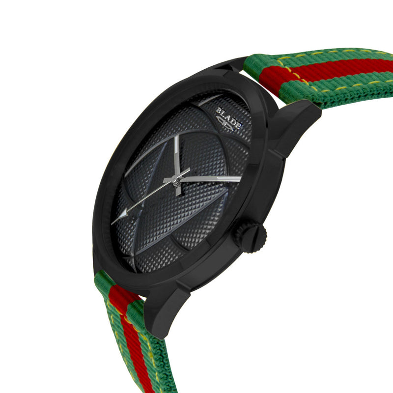 BLADE Green-Red Retro-Fútbol Special Edition NATO Strap Watch