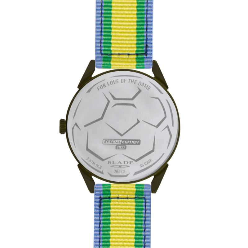 BLADE Yellow-Green-Blue Retro-Fútbol Special Edition NATO Strap Watch