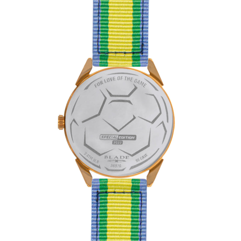 BLADE Yellow-Green-Blue Retro-Fútbol Special Edition NATO Strap Watch