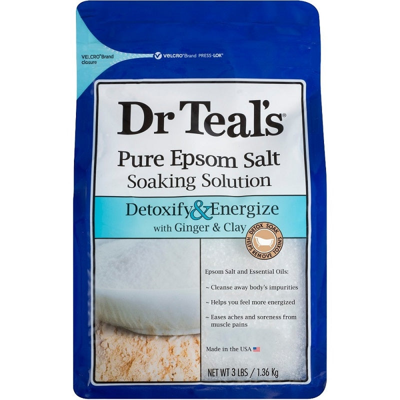 Dr Teal's Detoxify & Energize Pure Epsom Salt Soak with Ginger & Clay 1.36kg