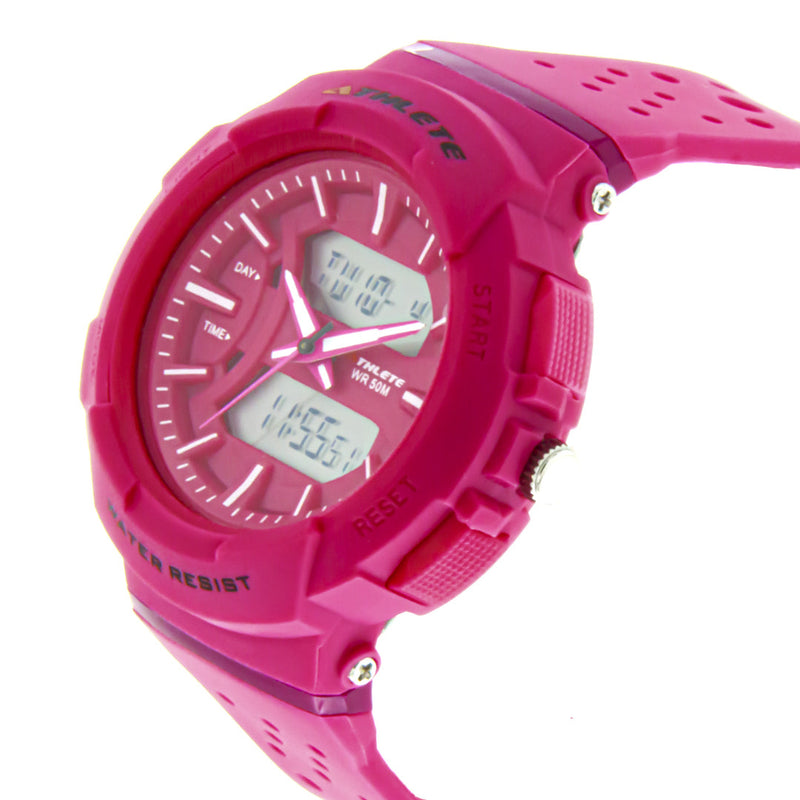 Eliz ATHLETE ES8593L8FFF Magenta PU Case and Band Women's / Kids Watch