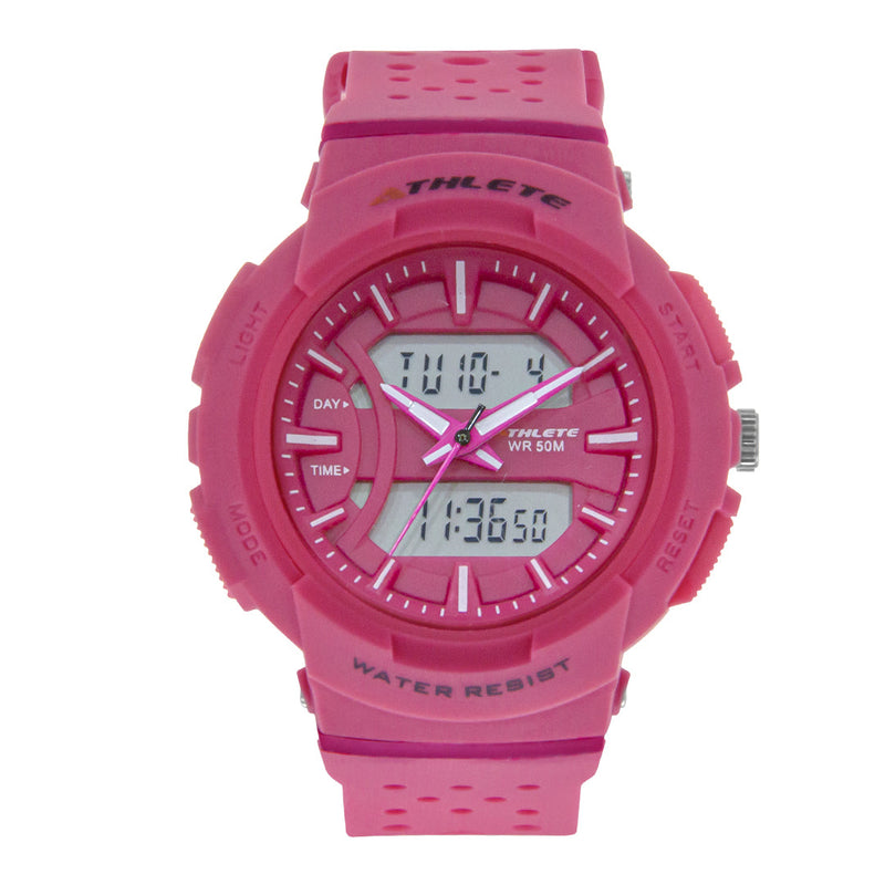 Eliz ATHLETE ES8593L8FFF Magenta PU Case and Band Women's / Kids Watch