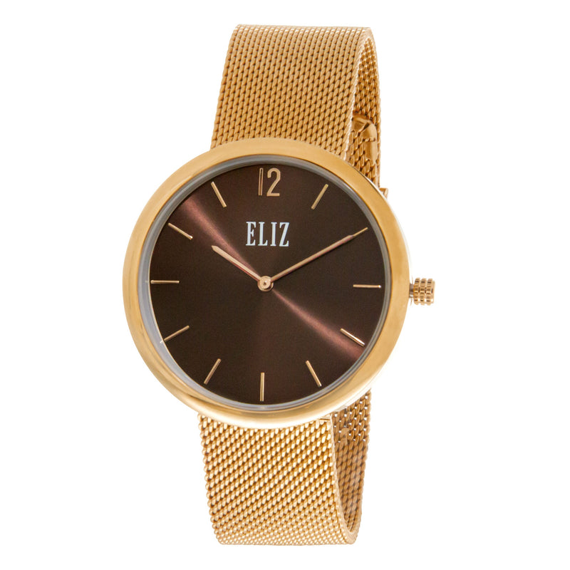 ELIZ ES8713G2ROR PVD Rose Case SS Mesh Strap Men's Watch