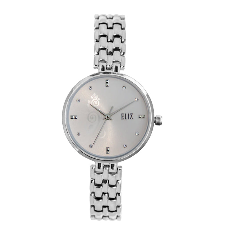 ELIZ Iris ES8718L2SWS Silver Case and Jewelry Bracelet Women's Watch