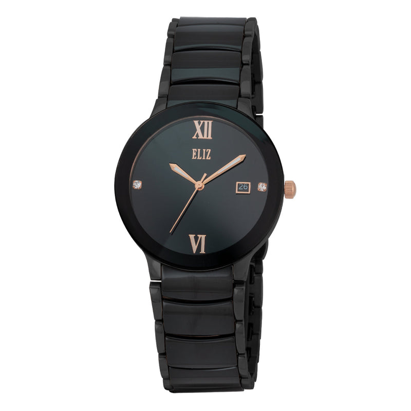 ELIZ ES8740L4NNN Black SS Case and Ceramic Band Women's Watch