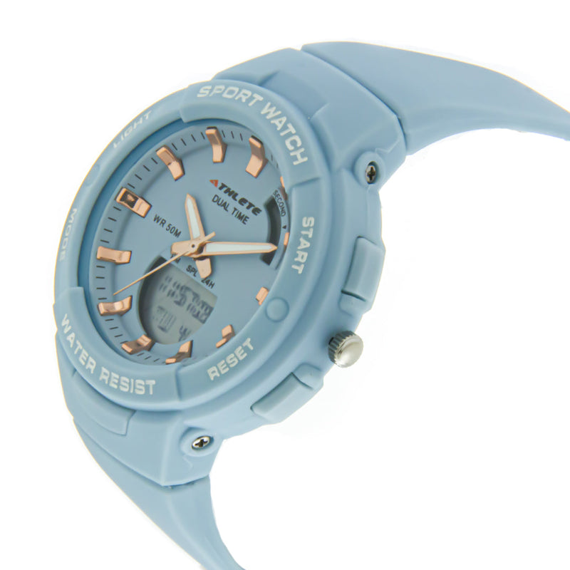 ELIZ Athlete ES8765L8III Light Blue PU Case and Band Women's / Kids Watch