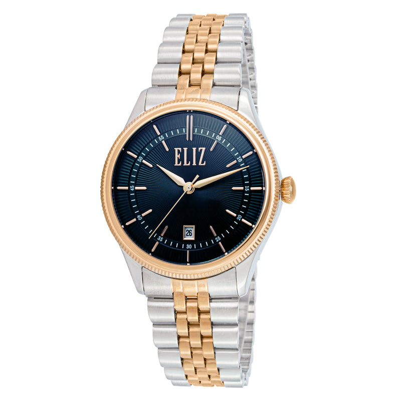 ELIZ ES8773G2UBU SS Case & Band Date Men's Watch