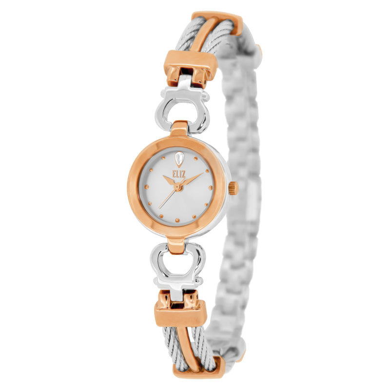 ELIZ ES8799L2UWU Metal Case and Bracelet 3-Hands Women's Watch