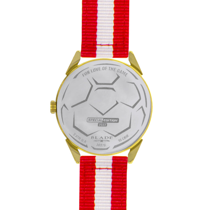 BLADE White-Red Retro-Fútbol Special Edition NATO Strap Watch