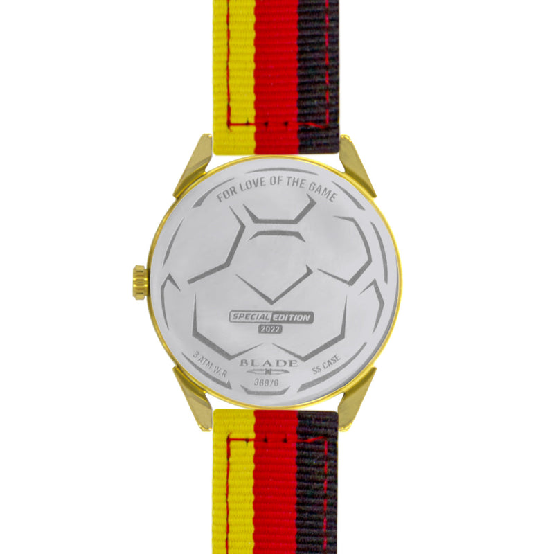 BLADE Black-Red-Yellow Retro-Fútbol Special Edition NATO Strap Watch