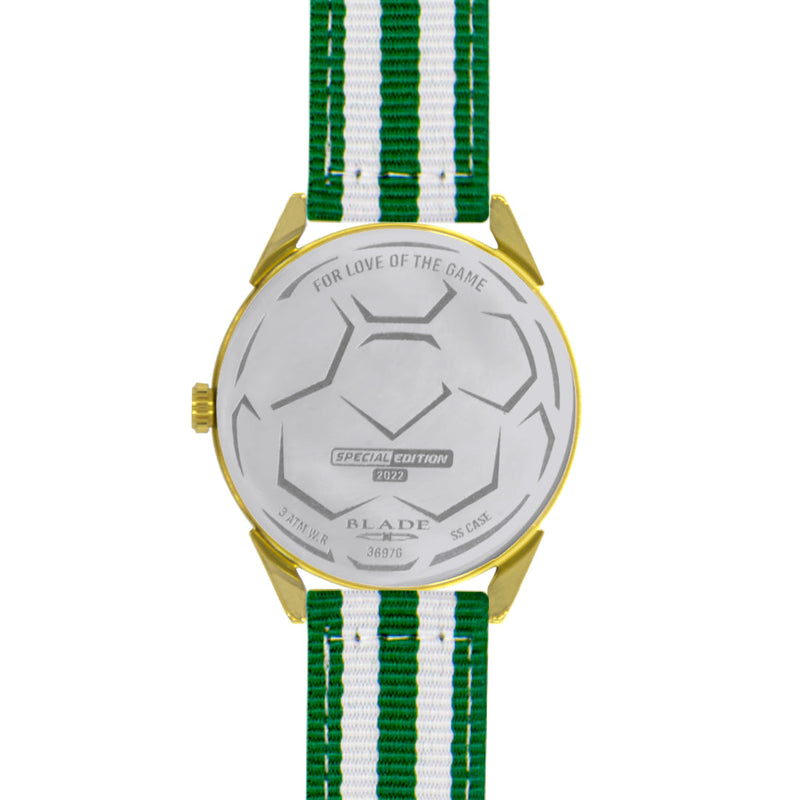 BLADE White-Green Retro-Fútbol Special Edition NATO Strap Watch