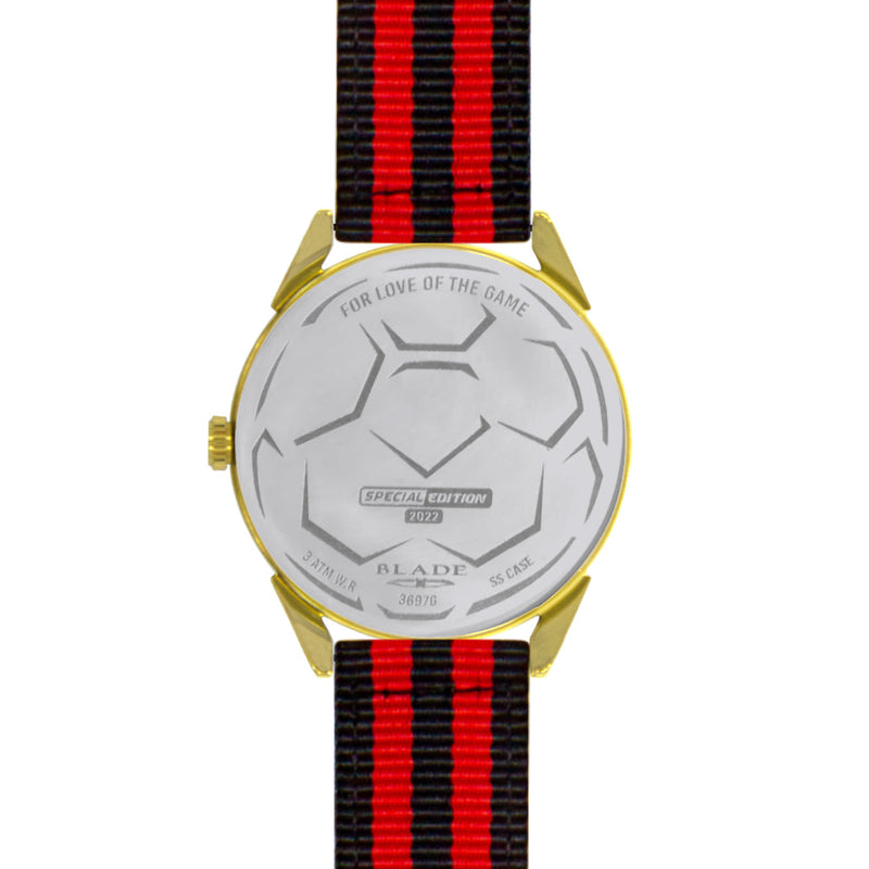 BLADE Black-Red Retro-Fútbol Special Edition NATO Strap Watch