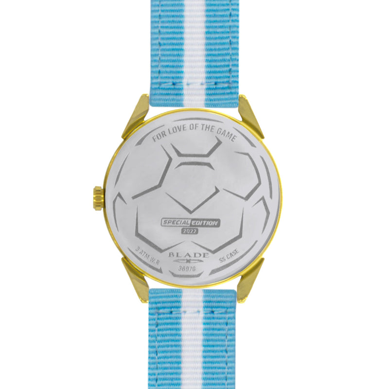 BLADE White-Blue Retro-Fútbol Special Edition NATO Strap Watch