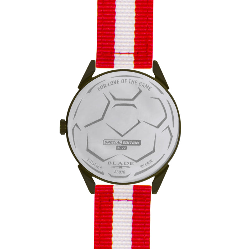 BLADE White-Red Retro-Fútbol Special Edition NATO Strap Watch