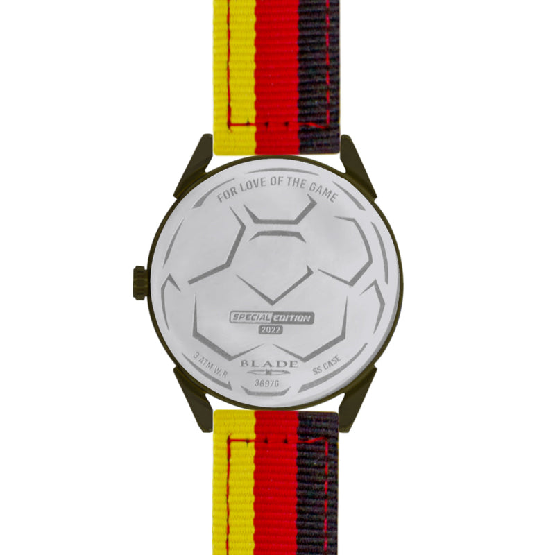 BLADE Black-Red-Yellow Retro-Fútbol Special Edition NATO Strap Watch