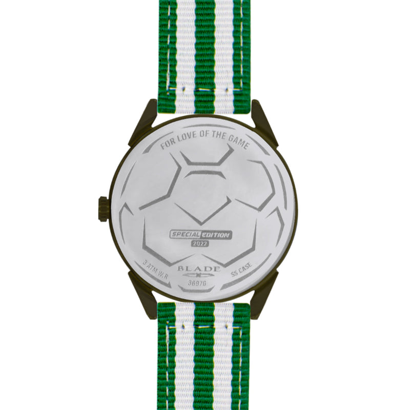 BLADE White-Green Retro-Fútbol Special Edition NATO Strap Watch