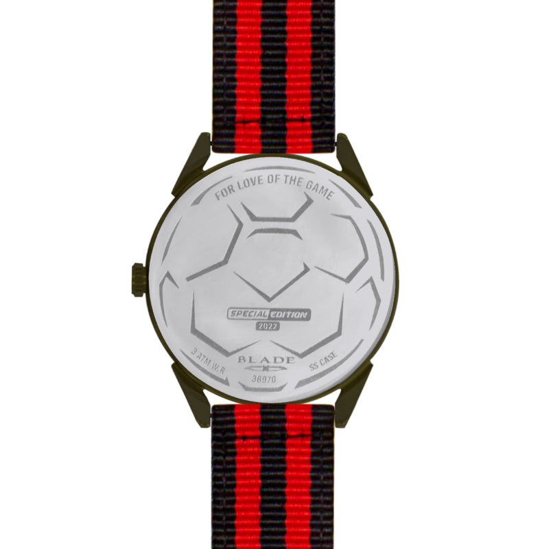 BLADE Black-Red Retro-Fútbol Special Edition NATO Strap Watch