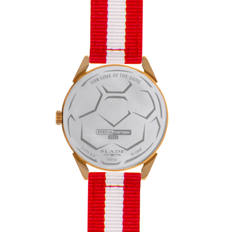 BLADE White-Red Retro-Fútbol Special Edition NATO Strap Watch