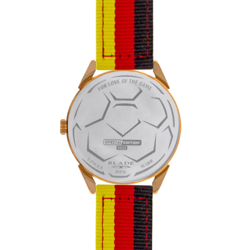 BLADE Black-Red-Yellow Retro-Fútbol Special Edition NATO Strap Watch