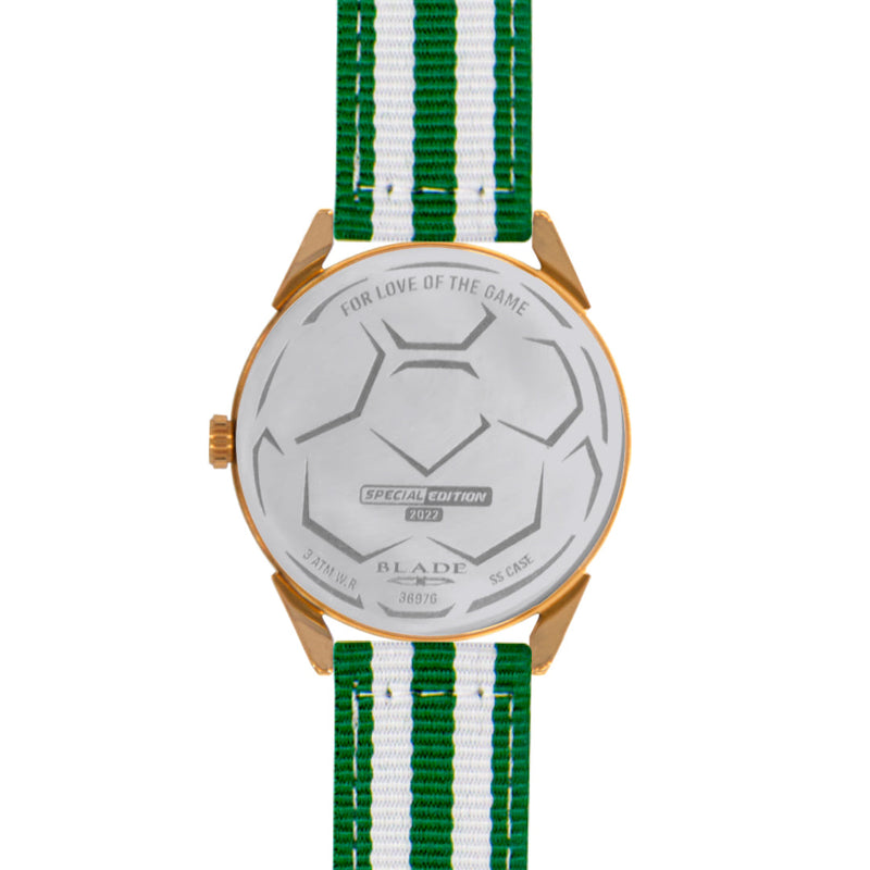 BLADE White-Green Retro-Fútbol Special Edition NATO Strap Watch