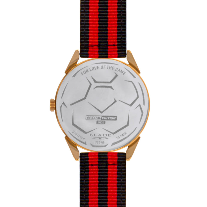 BLADE Black-Red Retro-Fútbol Special Edition NATO Strap Watch