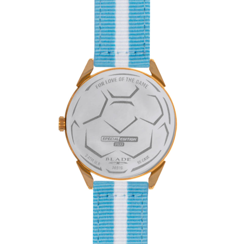 BLADE White-Blue Retro-Fútbol Special Edition NATO Strap Watch