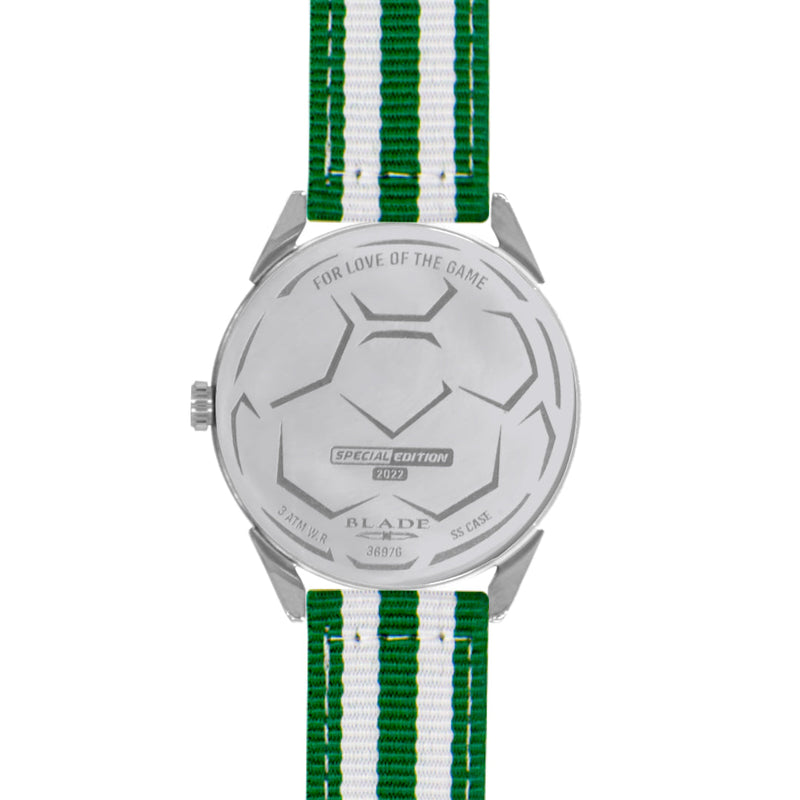 BLADE White-Green Retro-Fútbol Special Edition NATO Strap Watch