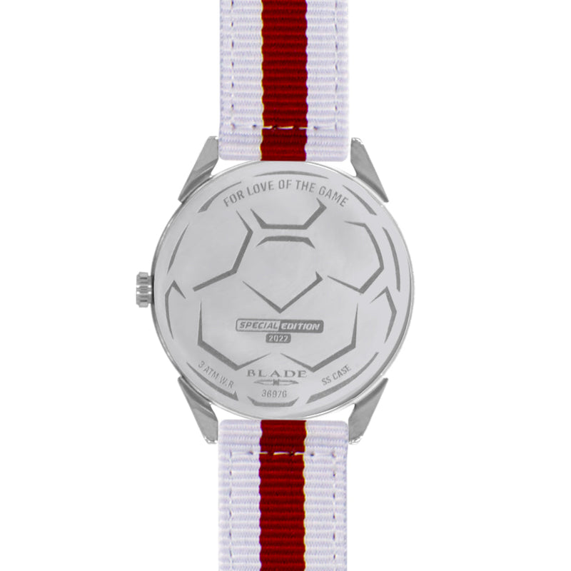 BLADE White-Maroon Red Retro-Fútbol Special Edition NATO Strap Watch