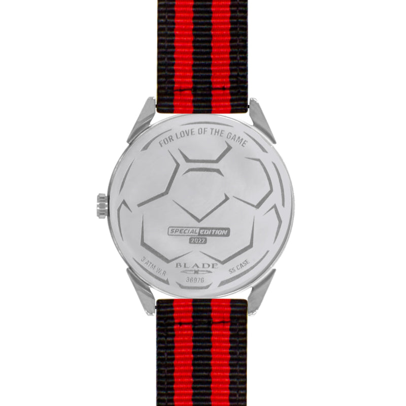 BLADE Black-Red Retro-Fútbol Special Edition NATO Strap Watch