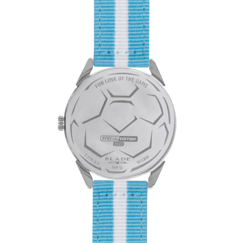 BLADE White-Blue Retro-Fútbol Special Edition NATO Strap Watch